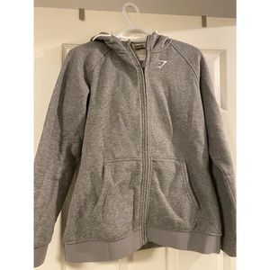 Medium Grey GYMSHARK fleece lined zip up worn once!